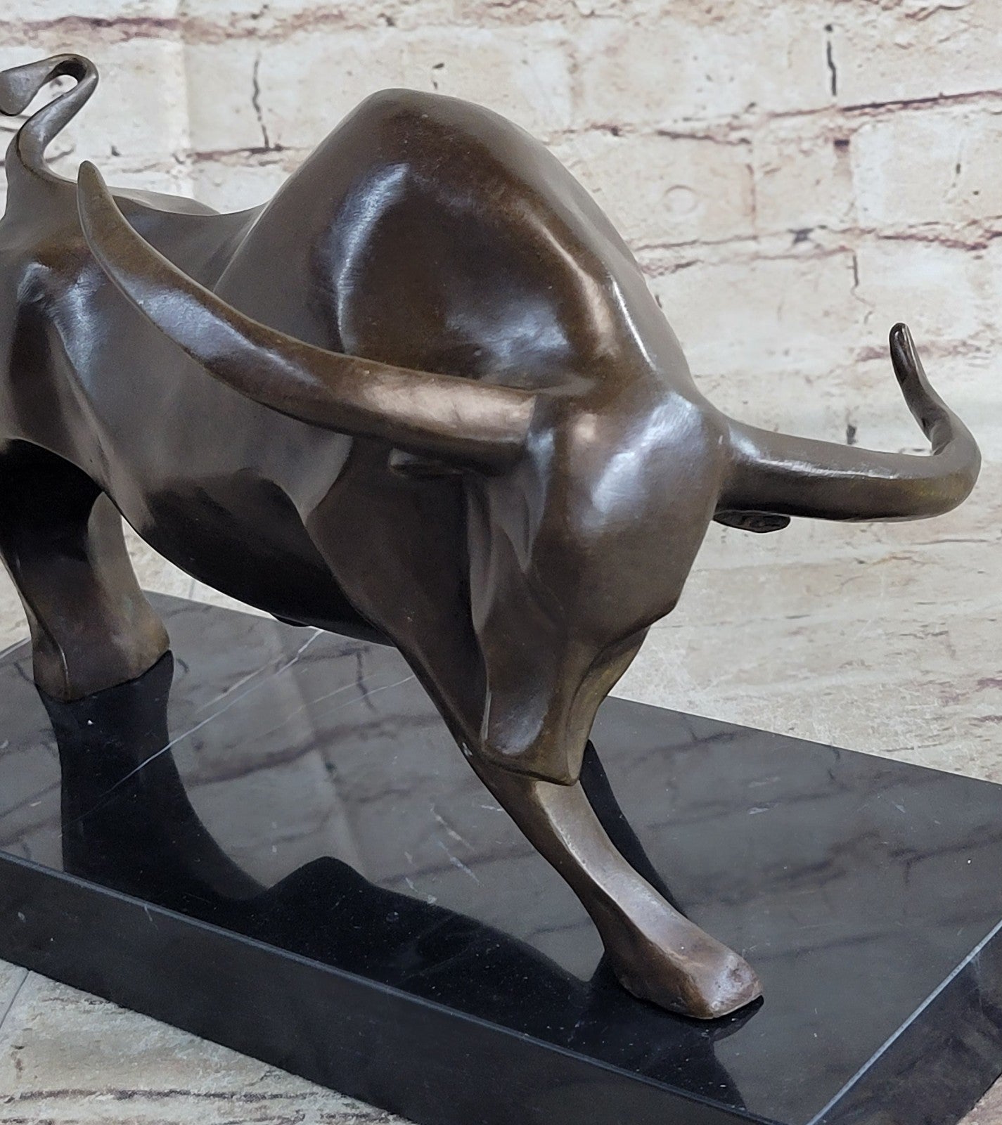 Bronze Sculpture Modern Art Stock Market Bull Hot Cast Marble Figurine Figure NR