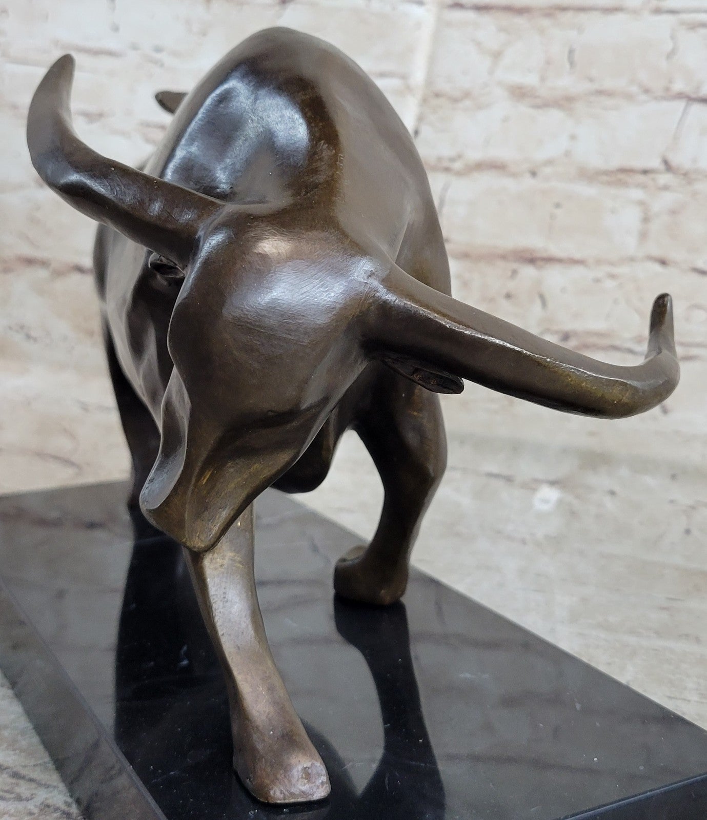 Bronze Sculpture Modern Art Stock Market Bull Hot Cast Marble Figurine Figure NR