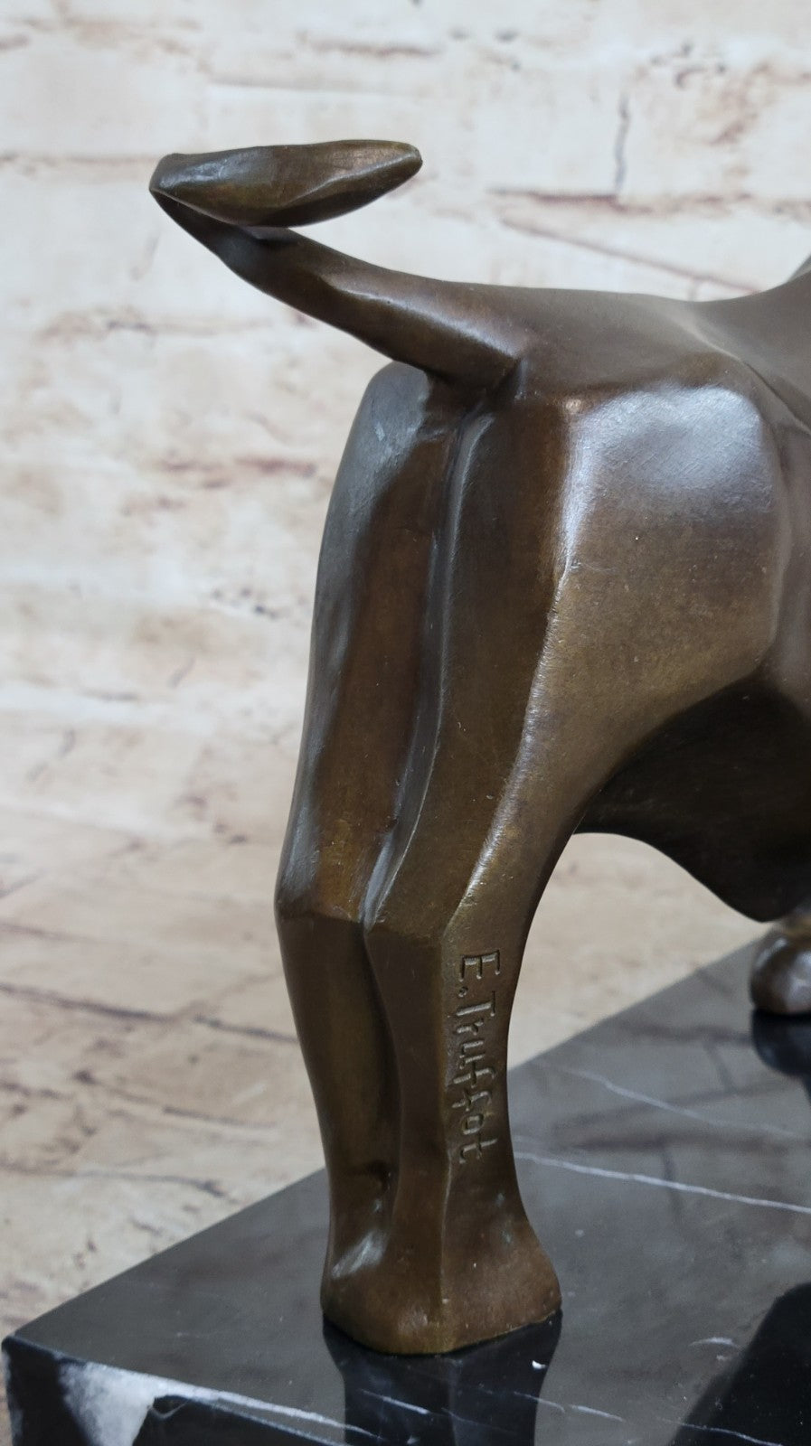 Bronze Sculpture Modern Art Stock Market Bull Hot Cast Marble Figurine Figure NR