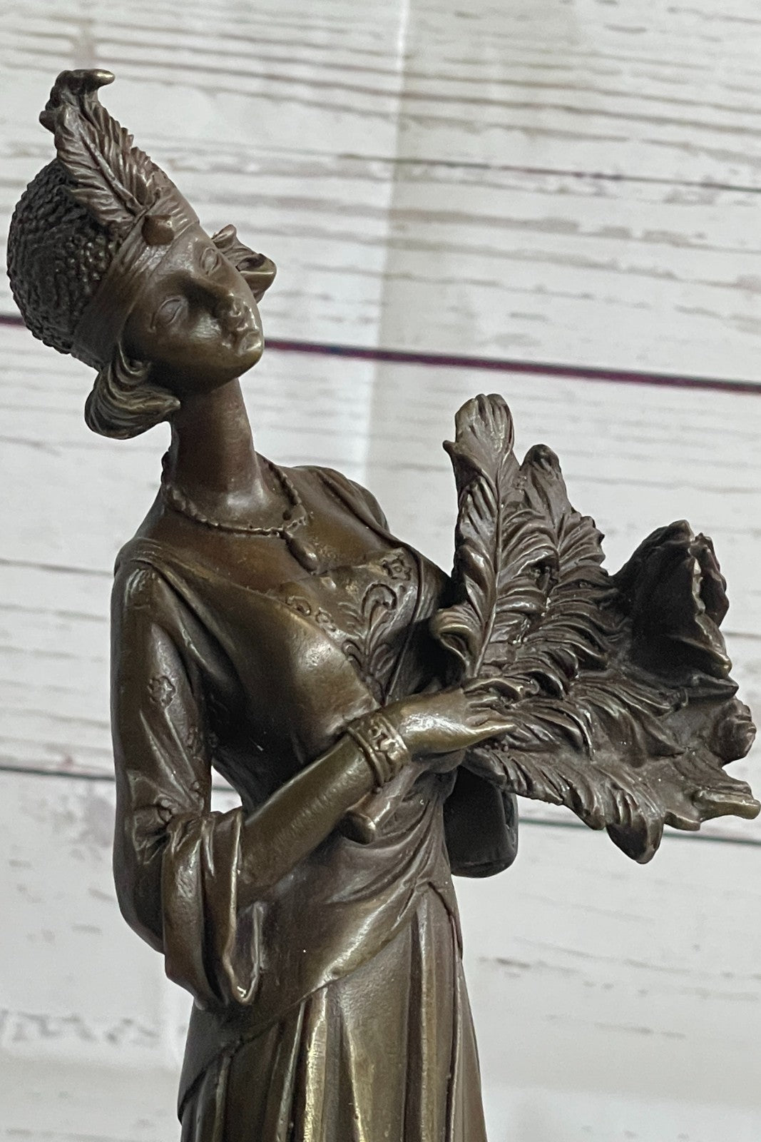 Handcrafted bronze sculpture SALE Art Gown Feather Milo *