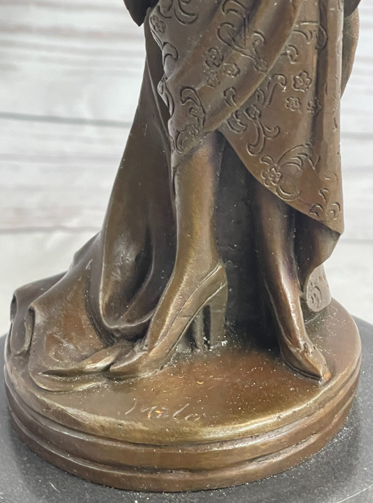 Handcrafted bronze sculpture SALE Art Gown Feather Milo *