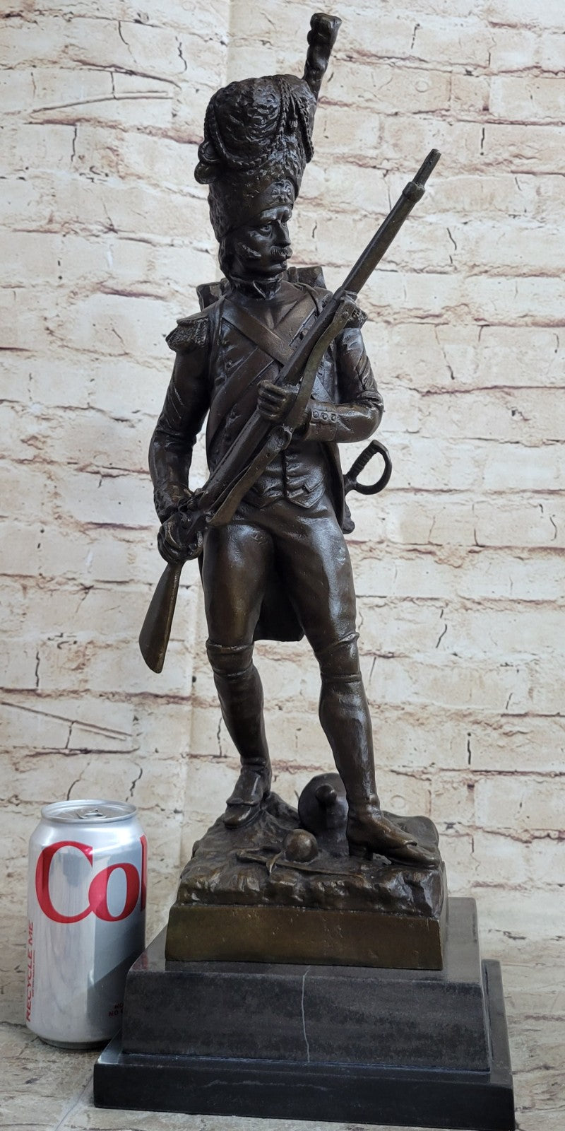 Masterpiece of European Art: Handcrafted Bronze Sculpture Depicting a  Russian Soldier