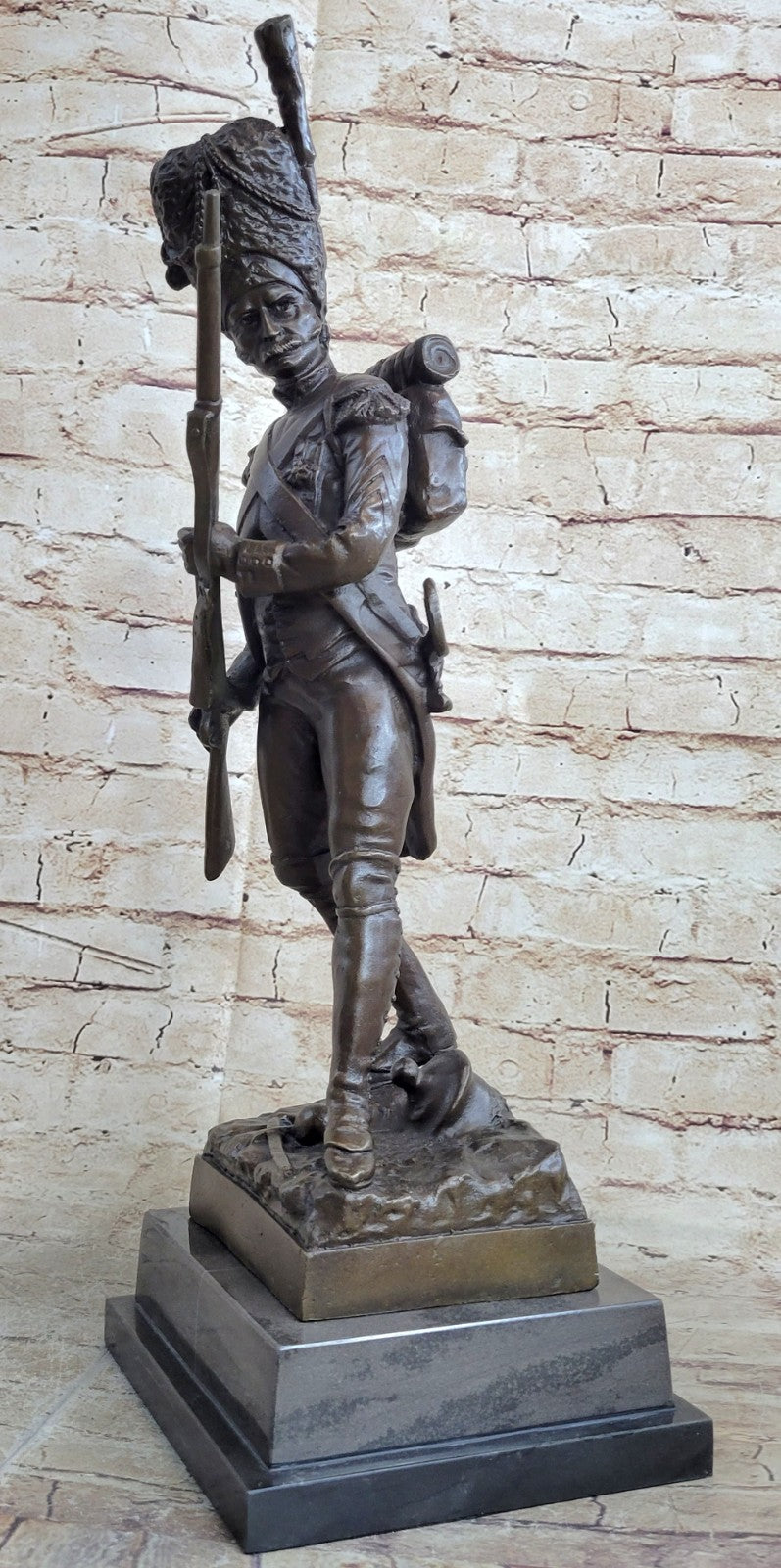 Masterpiece of European Art: Handcrafted Bronze Sculpture Depicting a  Russian Soldier