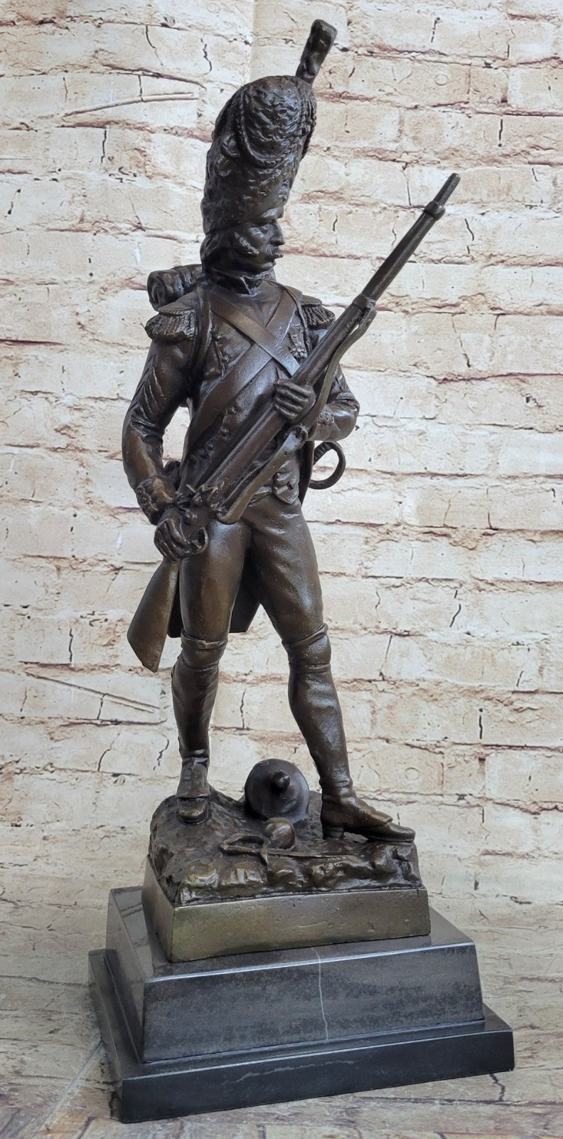 Masterpiece of European Art: Handcrafted Bronze Sculpture Depicting a  Russian Soldier