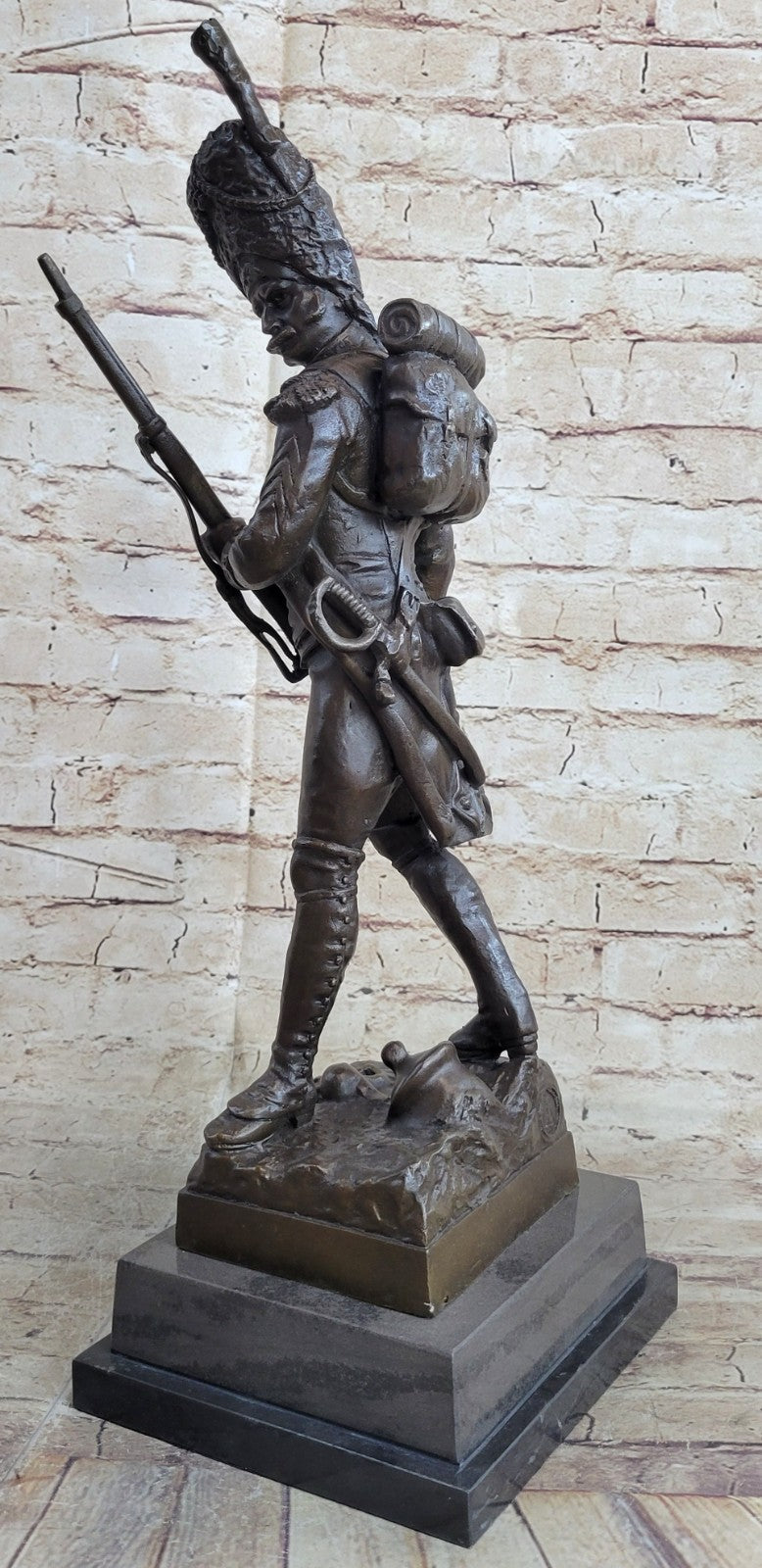 Masterpiece of European Art: Handcrafted Bronze Sculpture Depicting a  Russian Soldier
