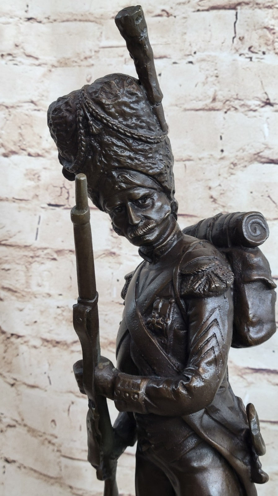 Masterpiece of European Art: Handcrafted Bronze Sculpture Depicting a  Russian Soldier