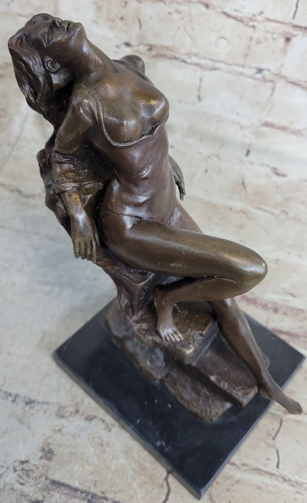 Handcrafted bronze sculpture SALE Nude Art Erotic Delor Pasquale Original Signed