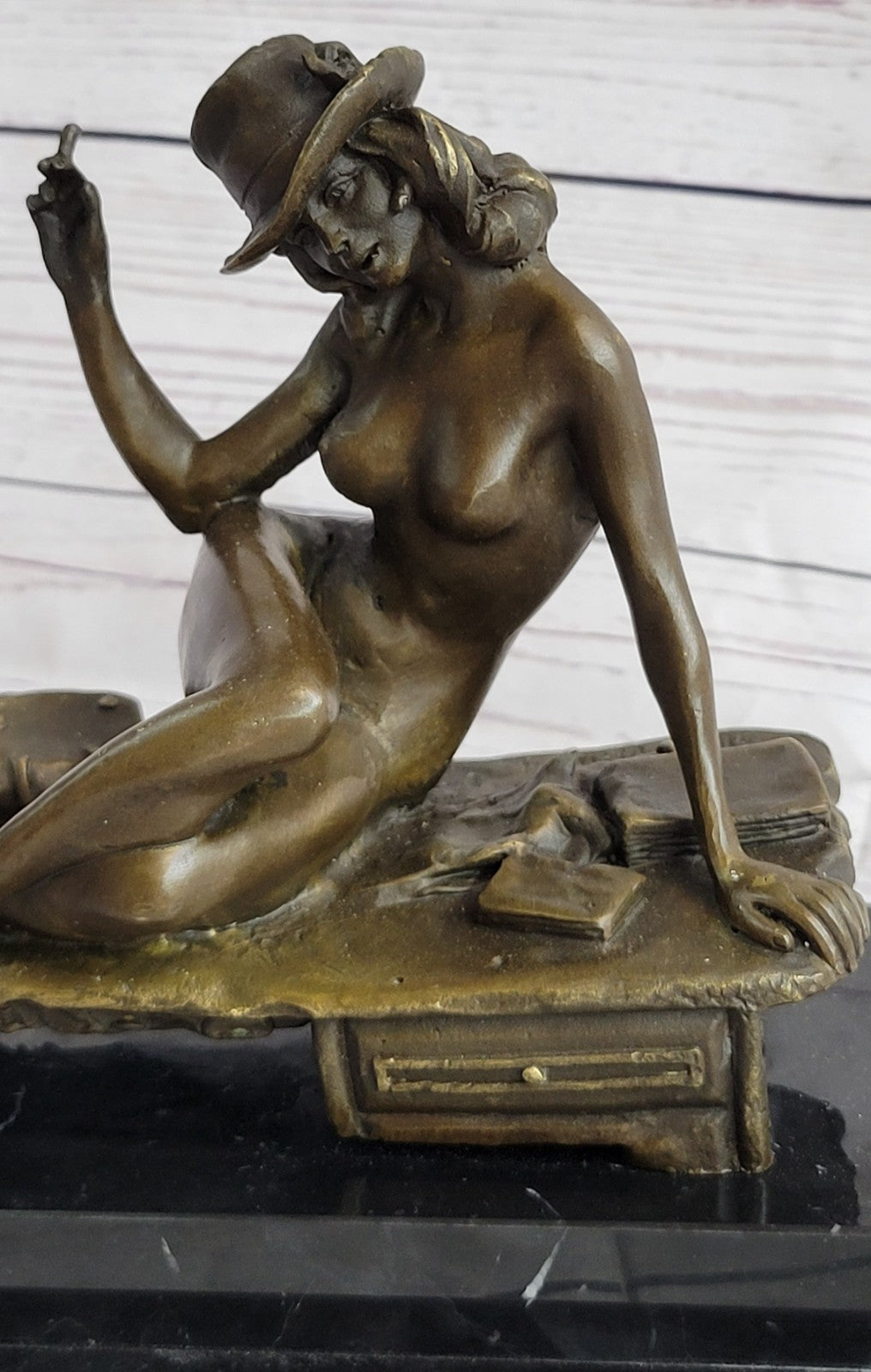 Actress 100% Solid Bronze Statue Dancer Sexy Jazz Singer Classic Art Deco Deal