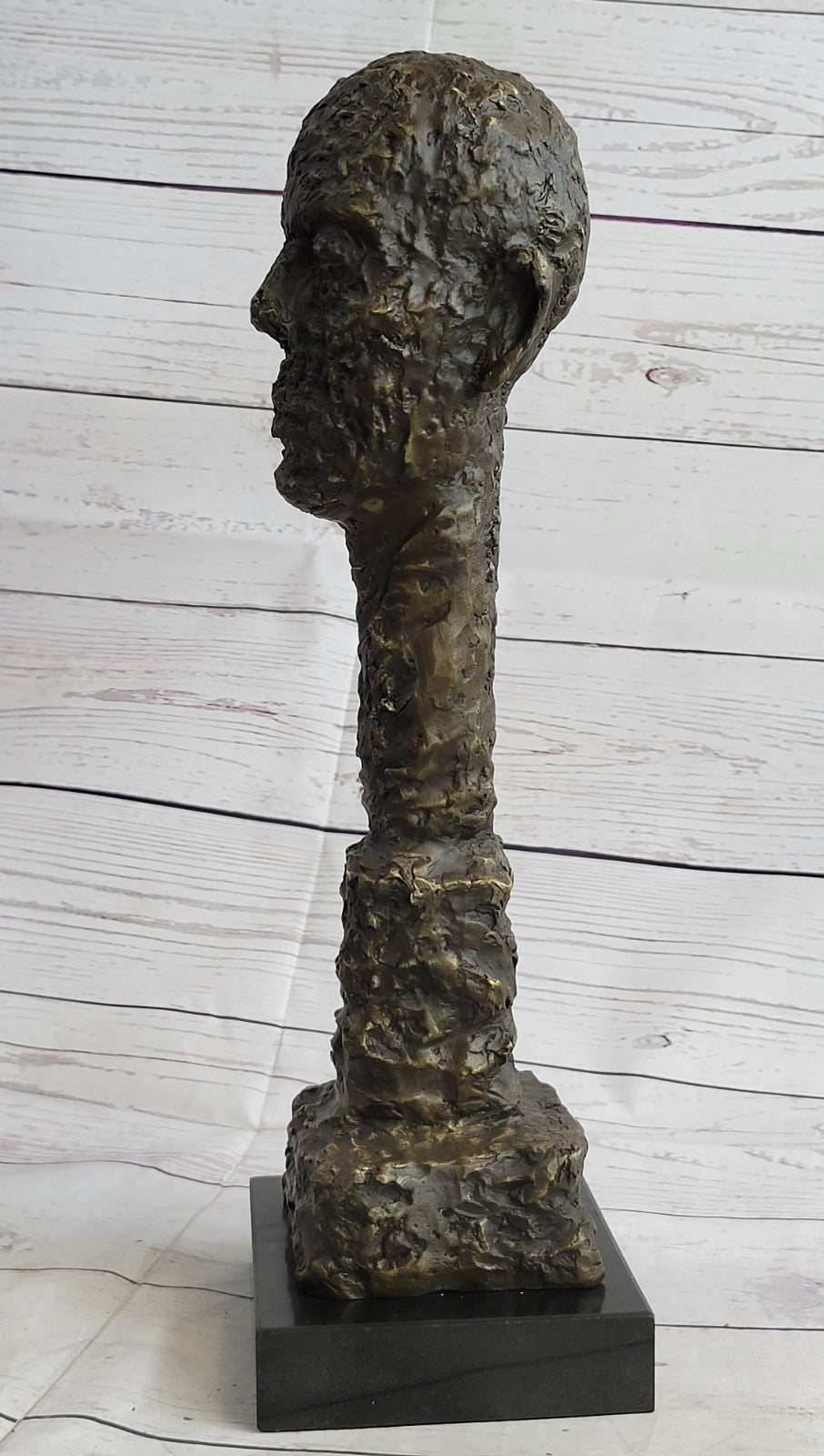 Bronze Sculpture Horrifying Male Bust Halloween Decoration Decor by Gia Figurine