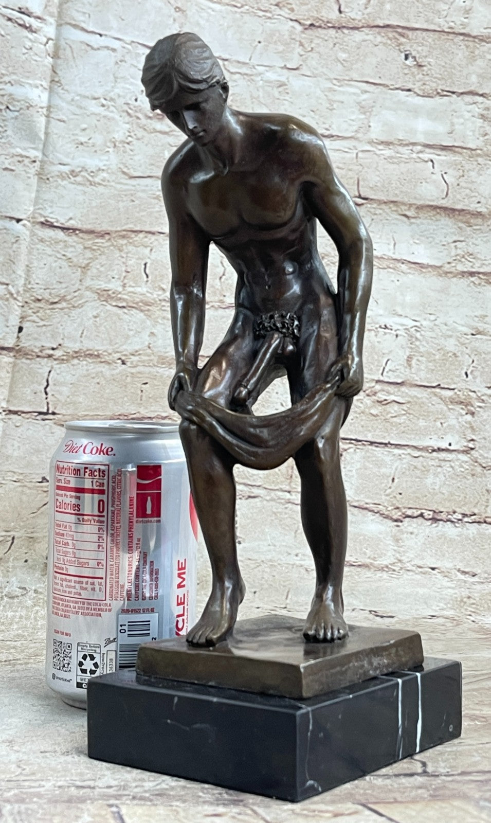 EROTIC STANDING NAKED MALE NUDE GAY GIFT BRONZE FIGURINE STATUE - NEW DECOR SALE