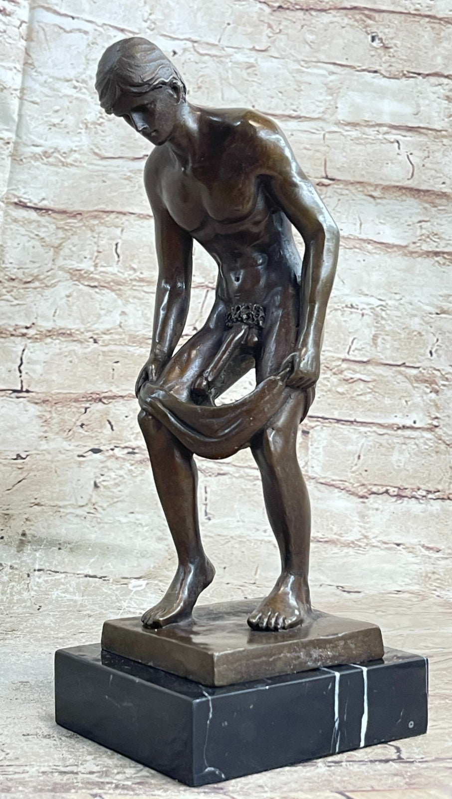 EROTIC STANDING NAKED MALE NUDE GAY GIFT BRONZE FIGURINE STATUE - NEW DECOR SALE
