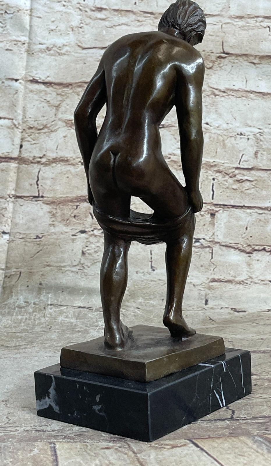 EROTIC STANDING NAKED MALE NUDE GAY GIFT BRONZE FIGURINE STATUE - NEW DECOR SALE