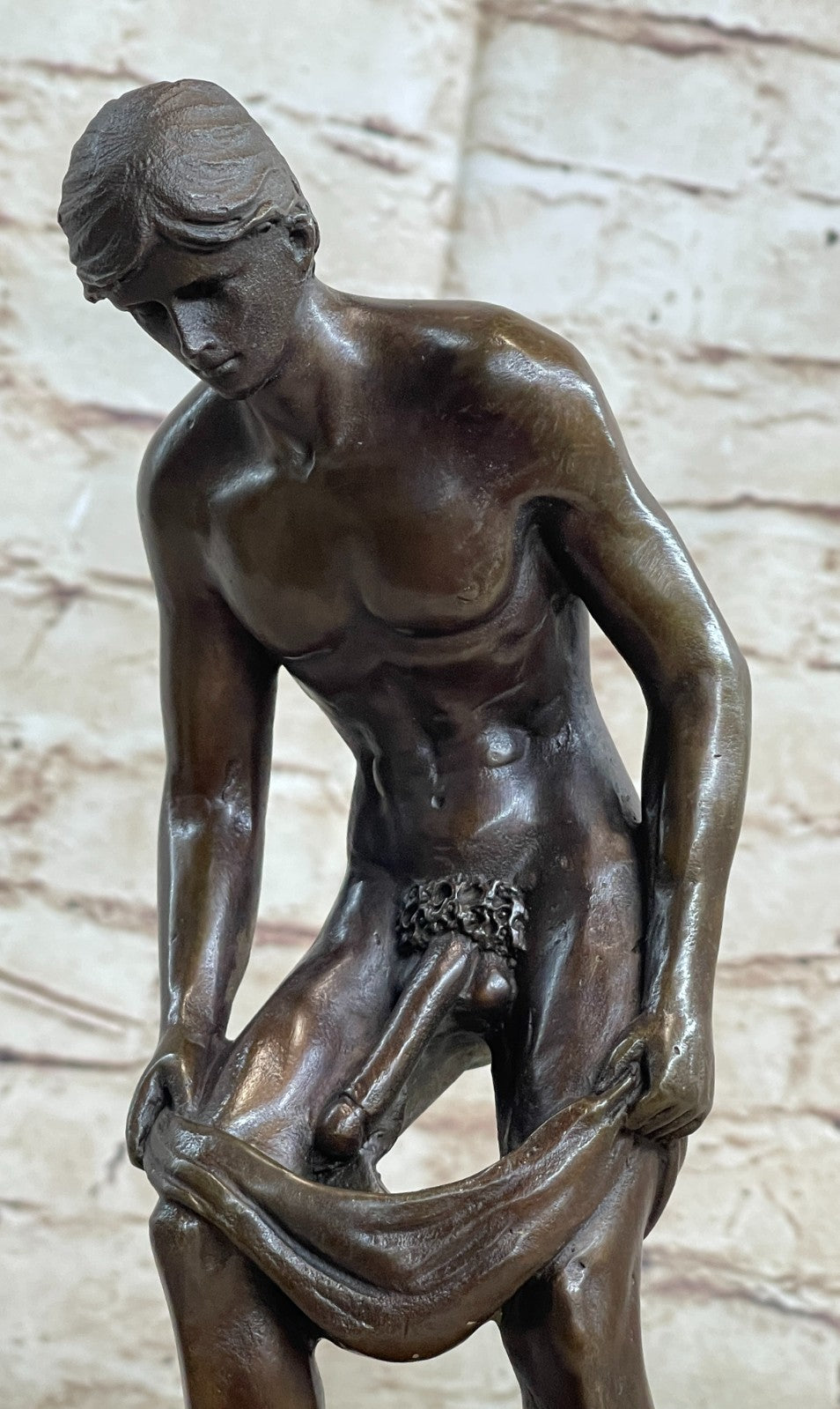EROTIC STANDING NAKED MALE NUDE GAY GIFT BRONZE FIGURINE STATUE - NEW DECOR SALE