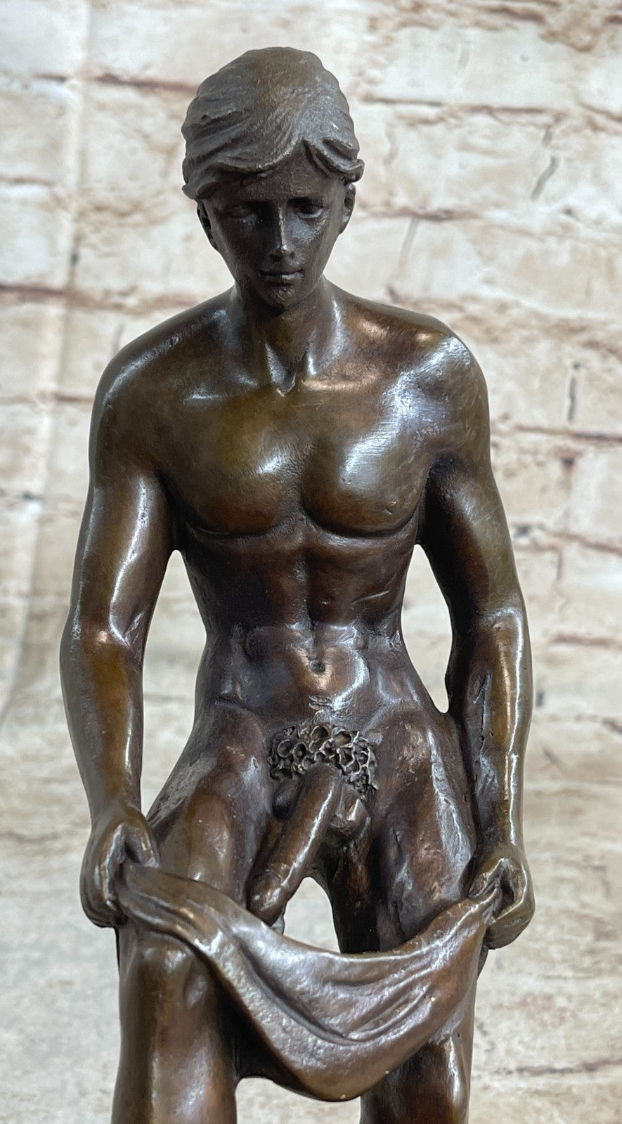EROTIC STANDING NAKED MALE NUDE GAY GIFT BRONZE FIGURINE STATUE - NEW DECOR SALE