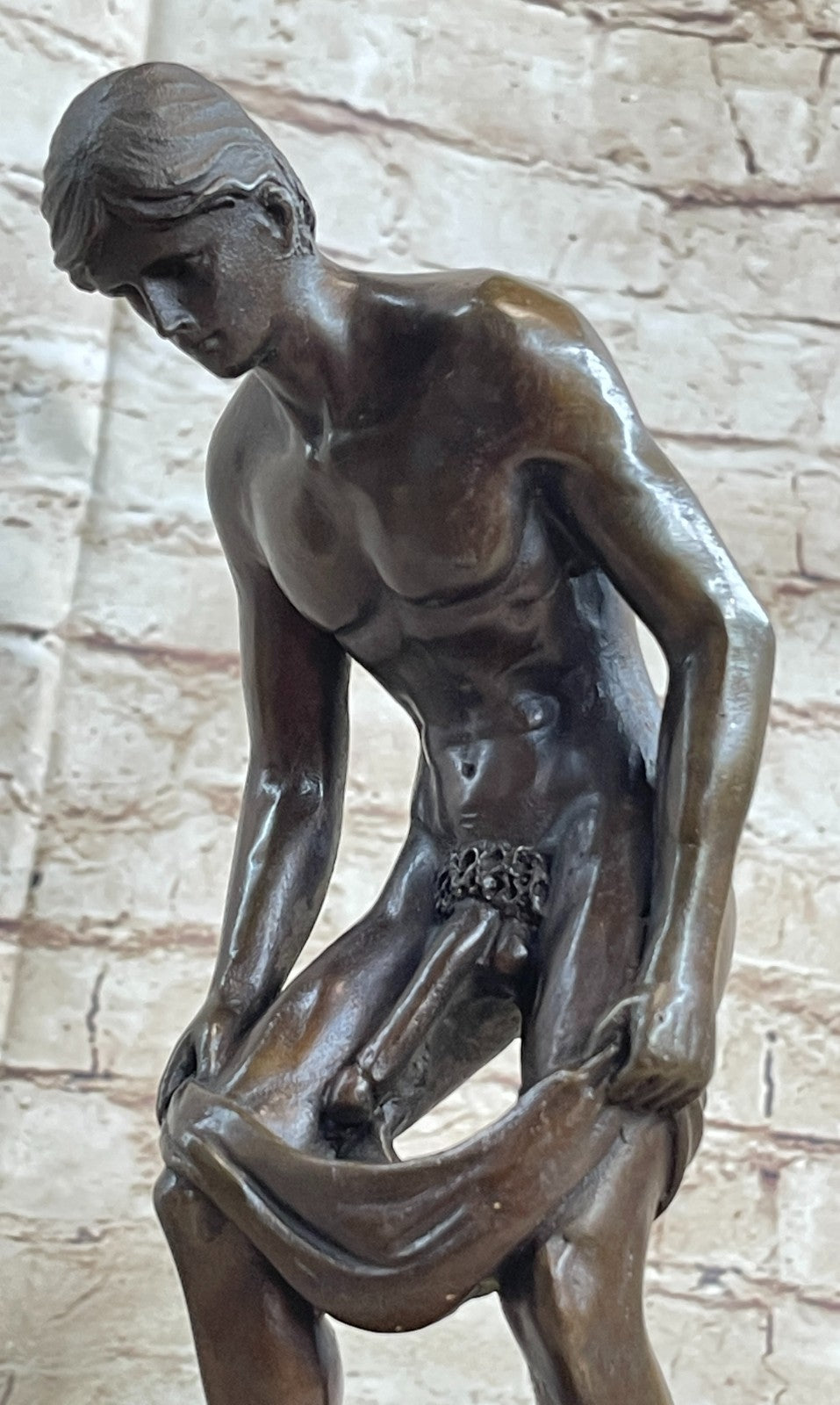 EROTIC STANDING NAKED MALE NUDE GAY GIFT BRONZE FIGURINE STATUE - NEW DECOR SALE