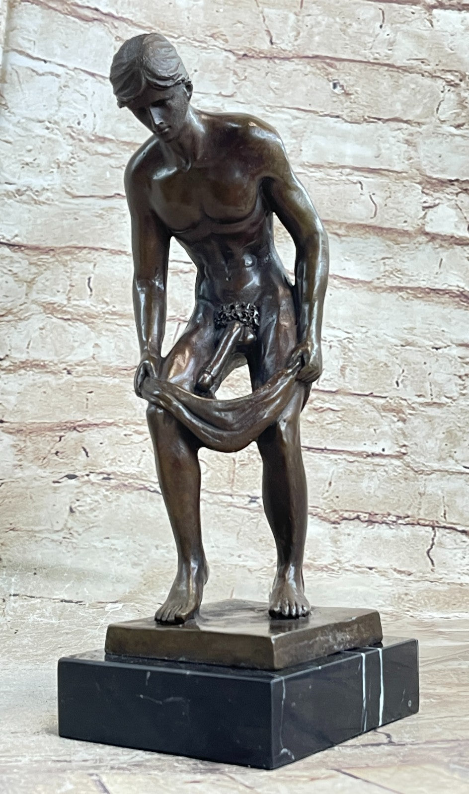EROTIC STANDING NAKED MALE NUDE GAY GIFT BRONZE FIGURINE STATUE - NEW DECOR SALE