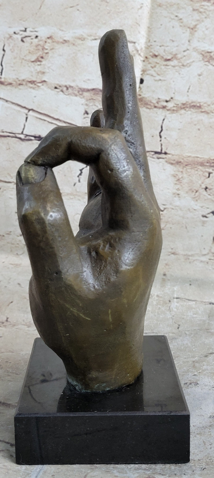 Signed Original ~T. White~ OK Hand Gesture Bronze Masterpiece Classic Artwork