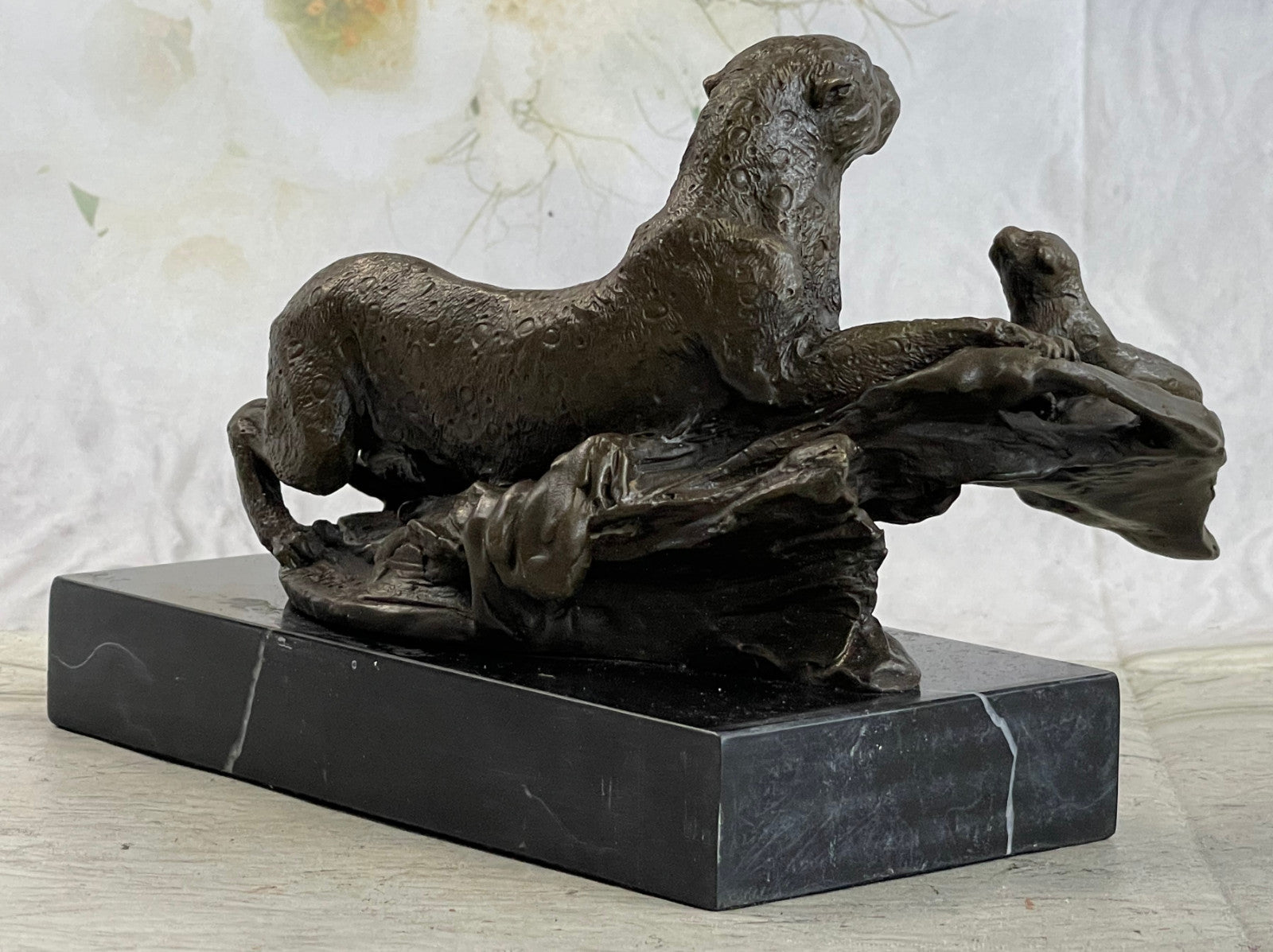 CAT JAGUAR PANTHER COUGAR Handcrafted Decor Bronze Sculpture Statue Figurine Art