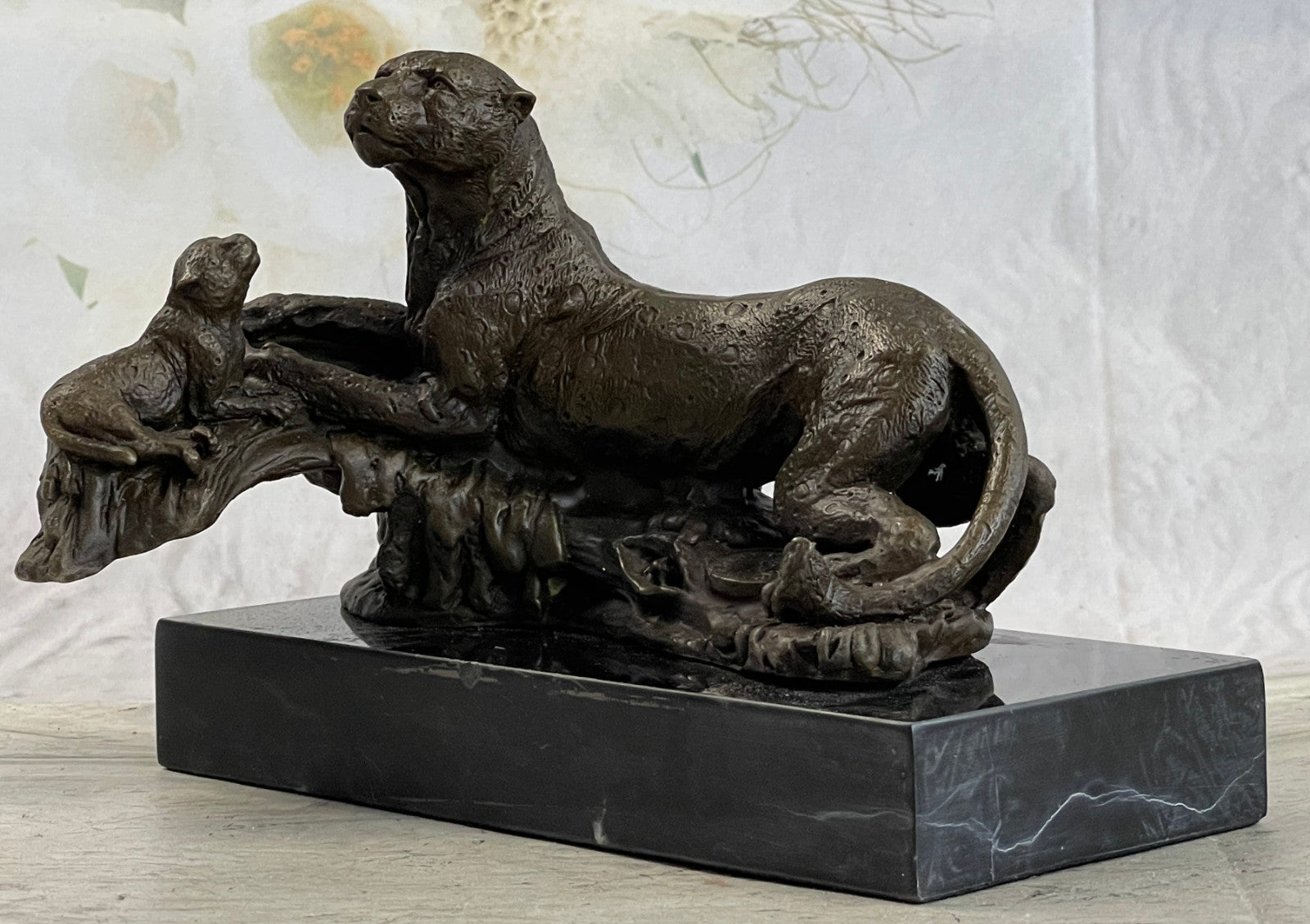 CAT JAGUAR PANTHER COUGAR Handcrafted Decor Bronze Sculpture Statue Figurine Art