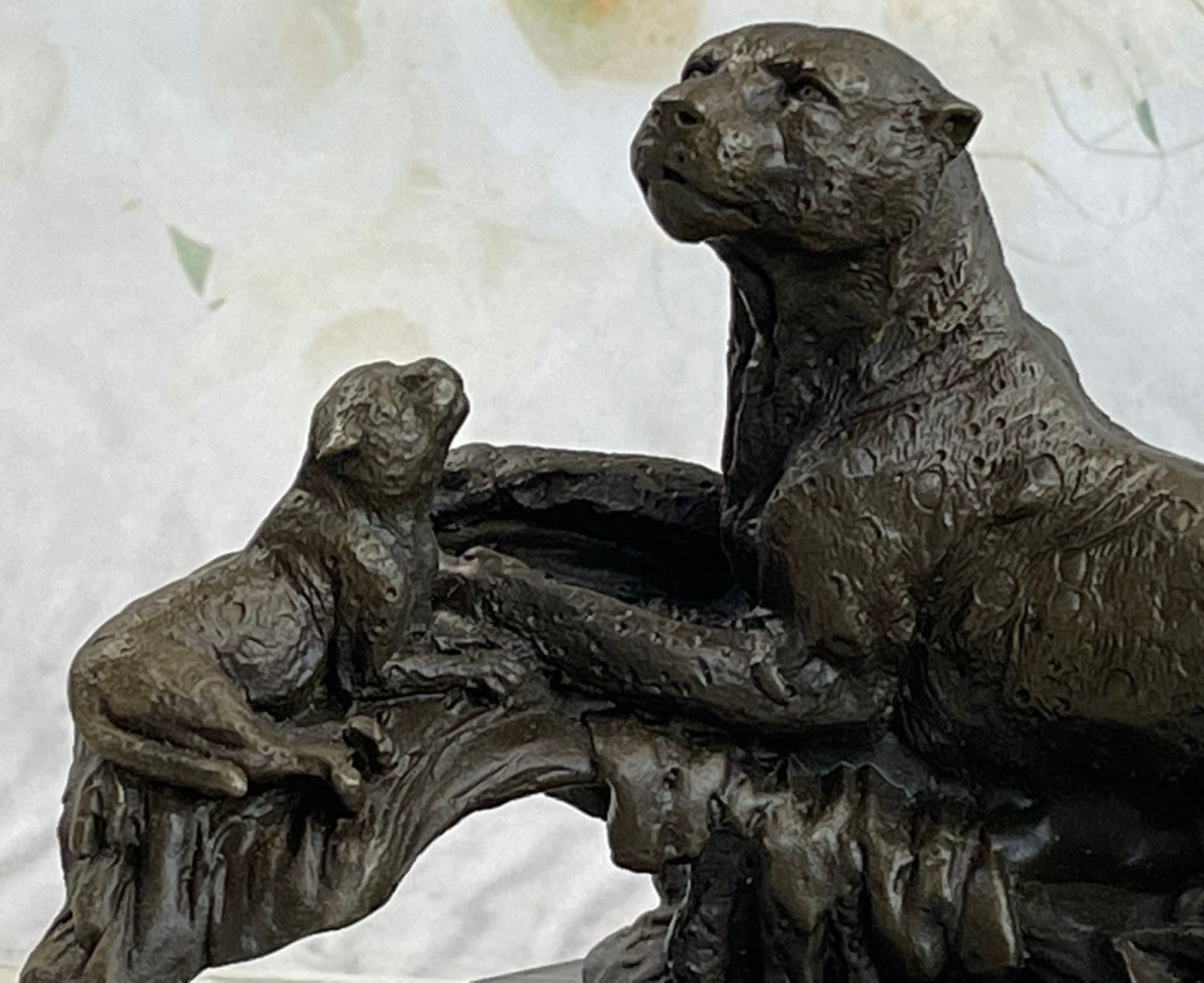 CAT JAGUAR PANTHER COUGAR Handcrafted Decor Bronze Sculpture Statue Figurine Art