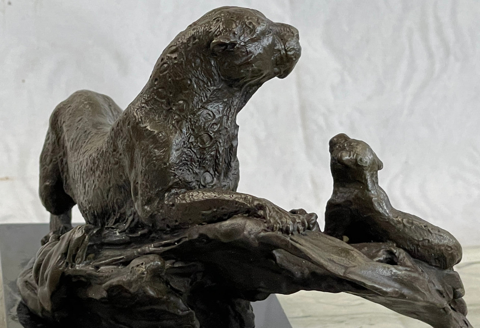 CAT JAGUAR PANTHER COUGAR Handcrafted Decor Bronze Sculpture Statue Figurine Art