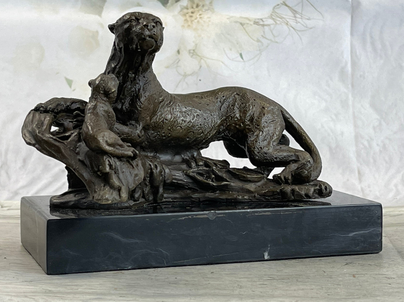 CAT JAGUAR PANTHER COUGAR Handcrafted Decor Bronze Sculpture Statue Figurine Art