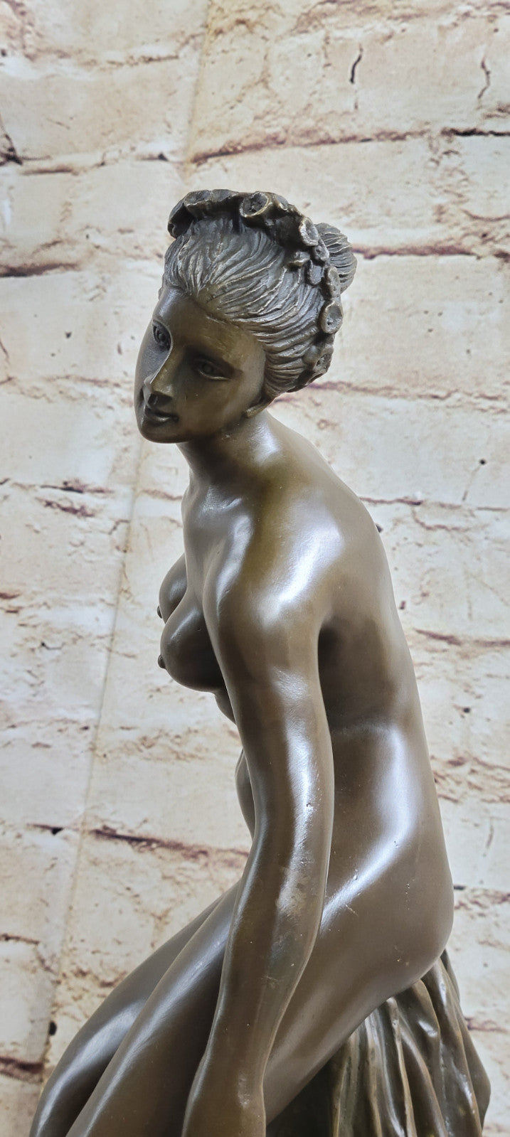 Abstract Woman Nude Girl Bronze Statue Art Deco Sculpture Figurine Figure