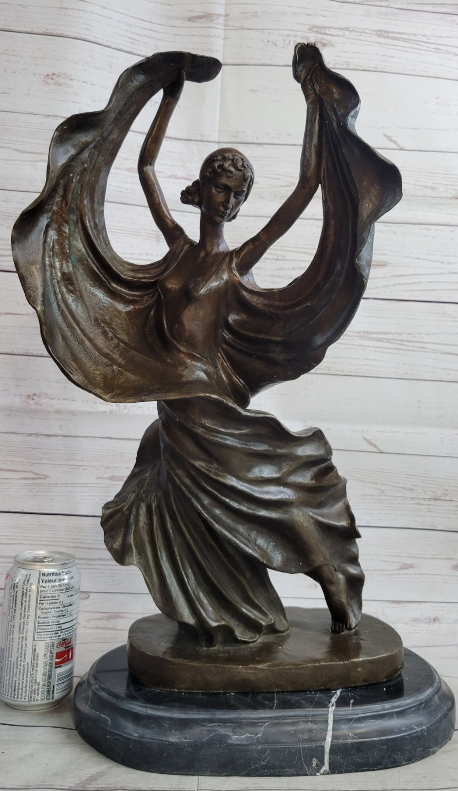 Dancer Sexy Girl Figure Flamenco Large Rare Handcrafted Bronze Sculpture Art Decor