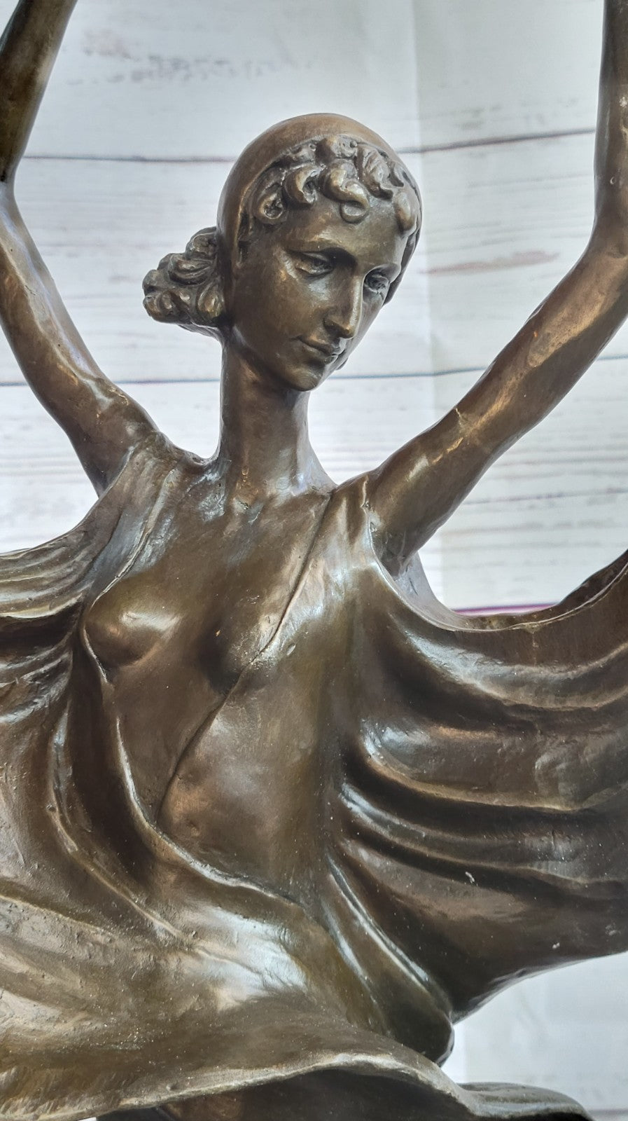 Dancer Sexy Girl Figure Flamenco Large Rare Handcrafted Bronze Sculpture Art Decor