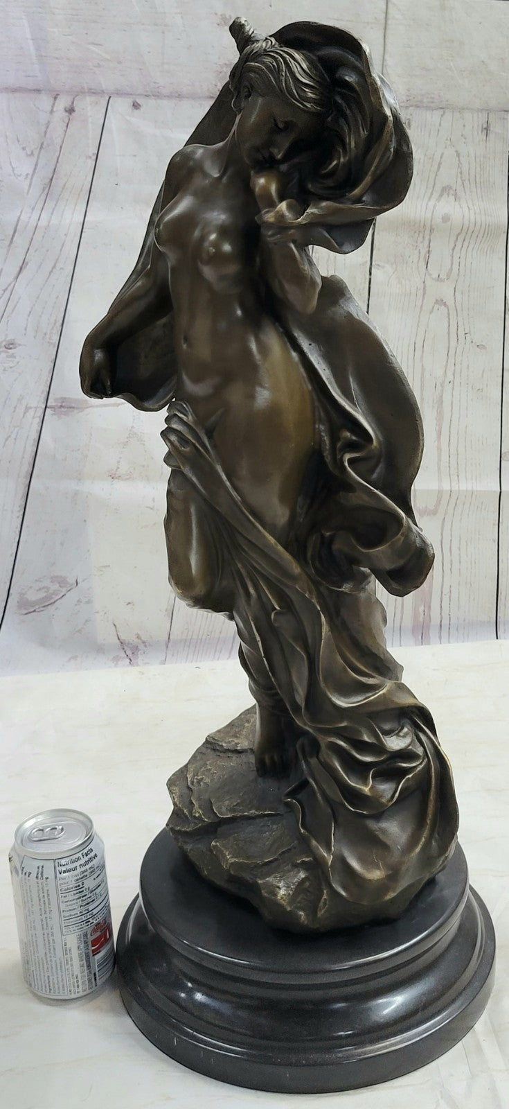 ART NOUVEAU, SIGNED PITTALUGA " ALICE ", BRONZE FIGURINE FIGURE STATUE DECOR