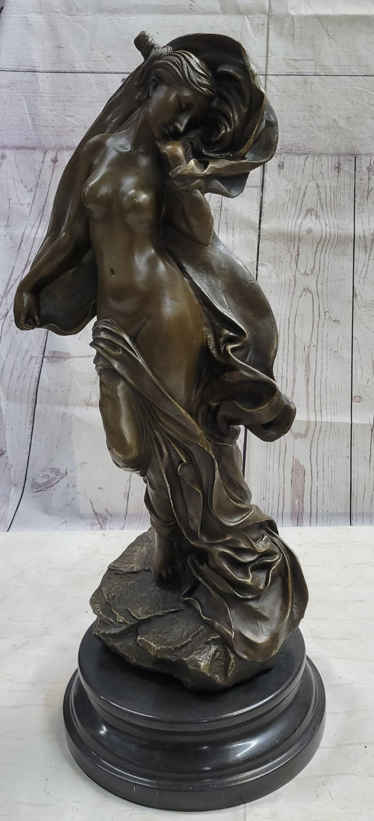 ART NOUVEAU, SIGNED PITTALUGA " ALICE ", BRONZE FIGURINE FIGURE STATUE DECOR