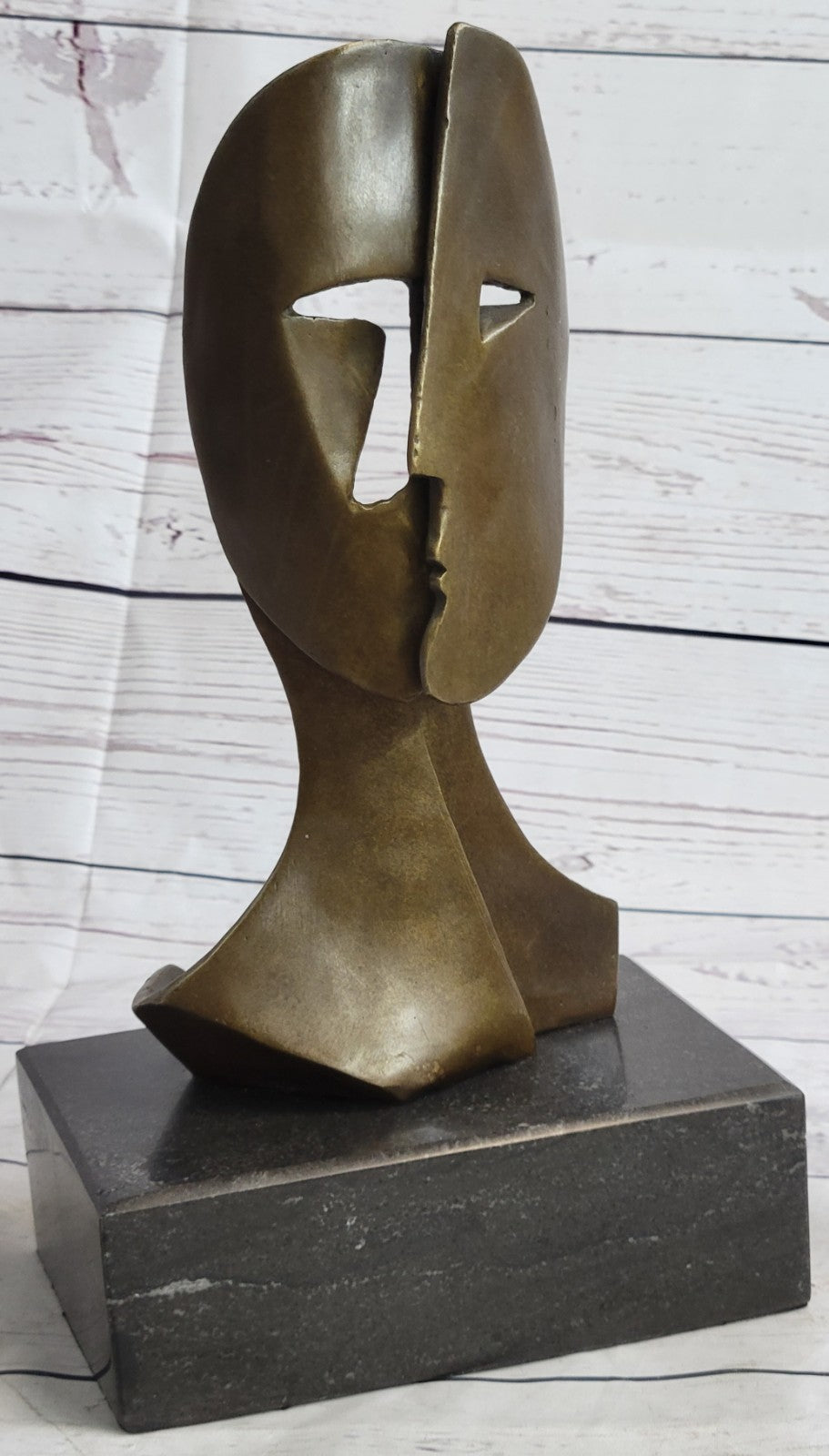 Pablo Picasso inspired Bronze Sculpture BEHIND THE MASK Hot Cast Artwork Figure