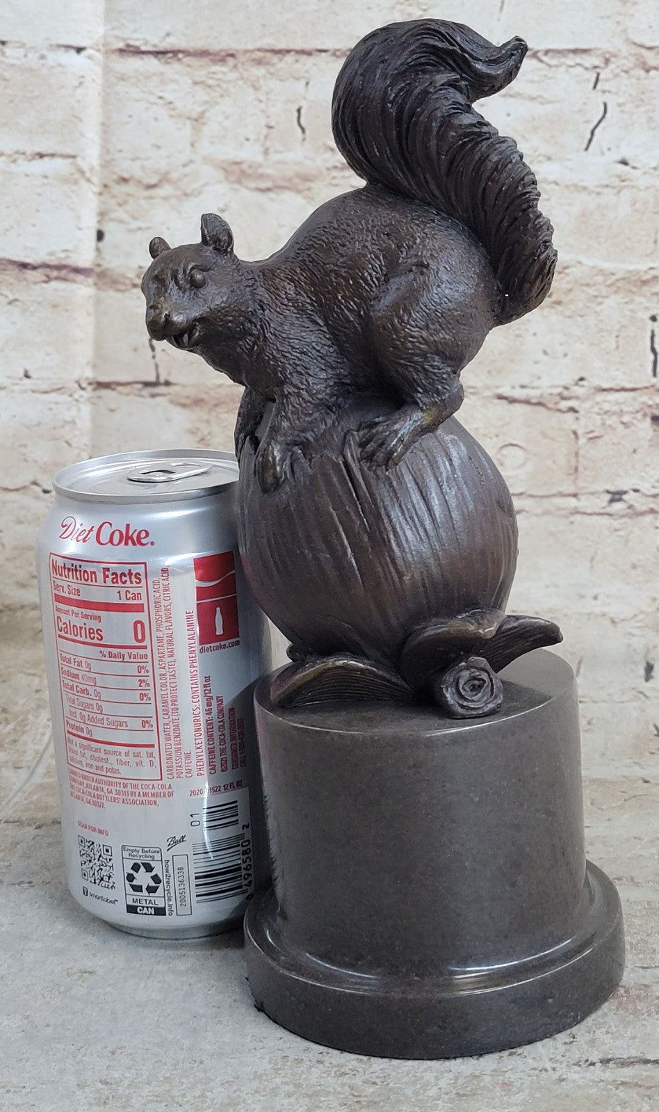 Handcrafted bronze sculpture SALE Art Marble Squirrel Paurtrot Sign *