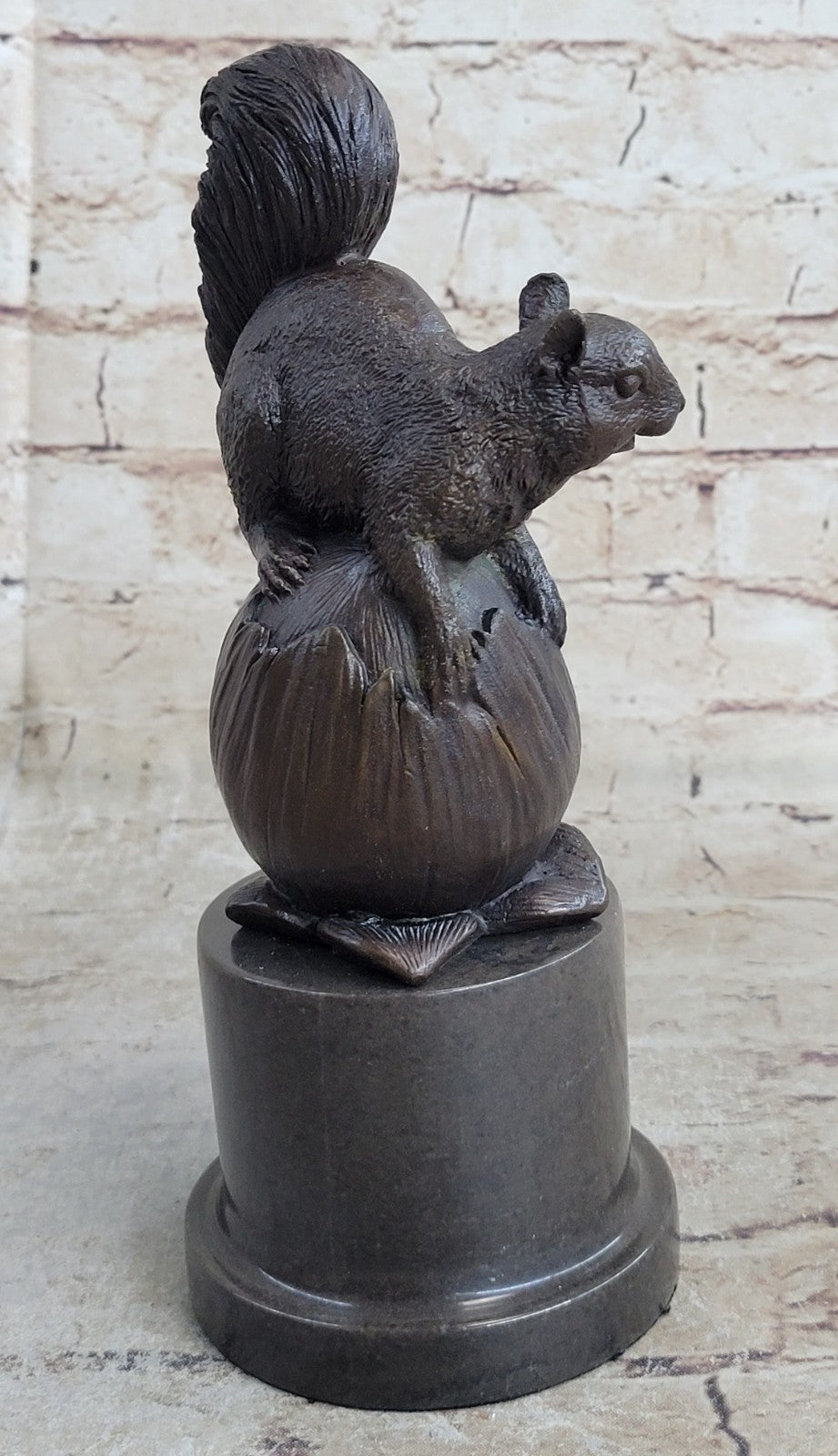Handcrafted bronze sculpture SALE Art Marble Squirrel Paurtrot Sign *