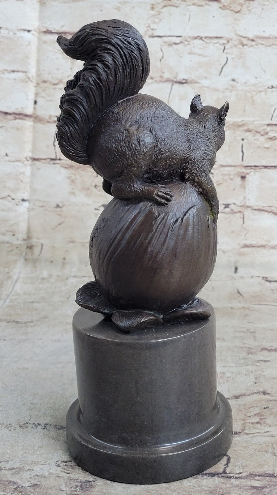 Handcrafted bronze sculpture SALE Art Marble Squirrel Paurtrot Sign *