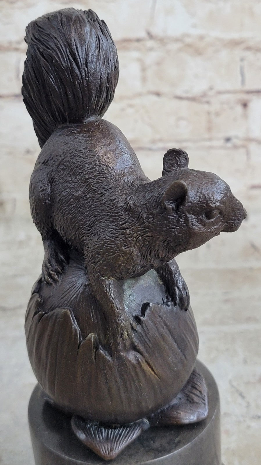 Handcrafted bronze sculpture SALE Art Marble Squirrel Paurtrot Sign *