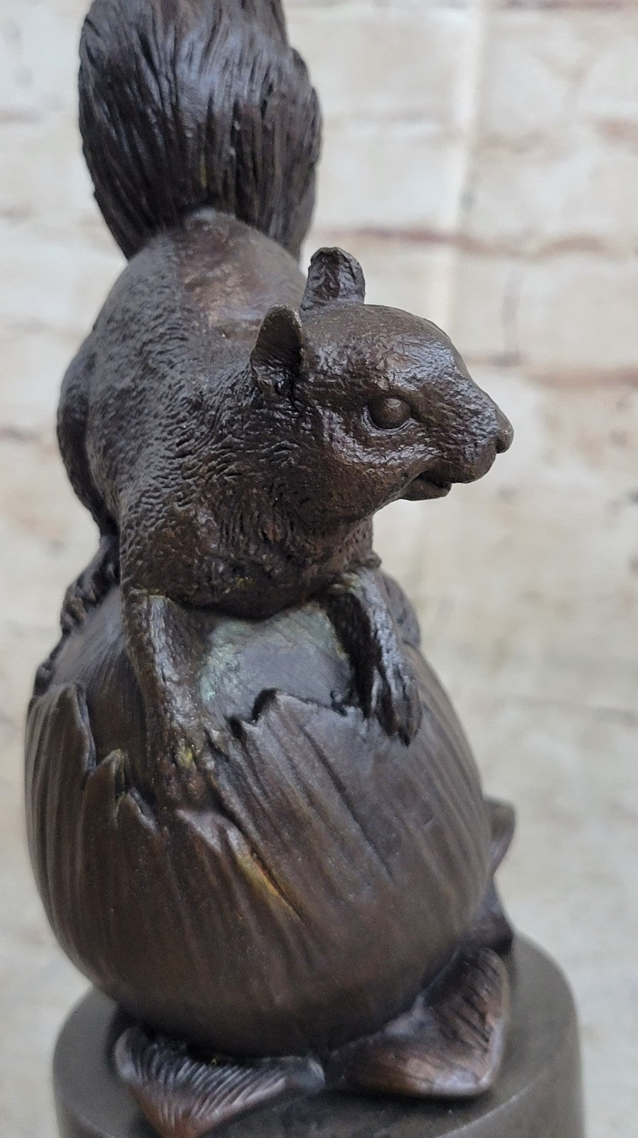 Handcrafted bronze sculpture SALE Art Marble Squirrel Paurtrot Sign *