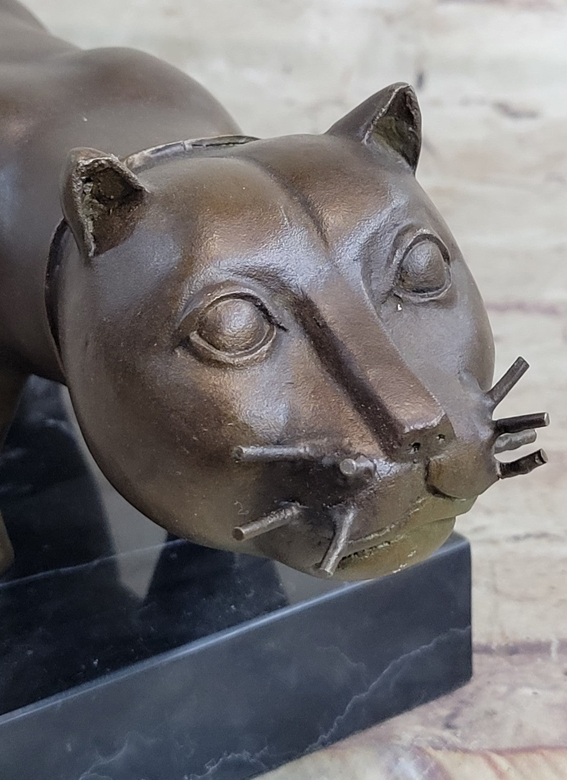 Handcrafted Detailed Hot Cast Cat by Botero Bronze Sculpture Statue Figure Sale