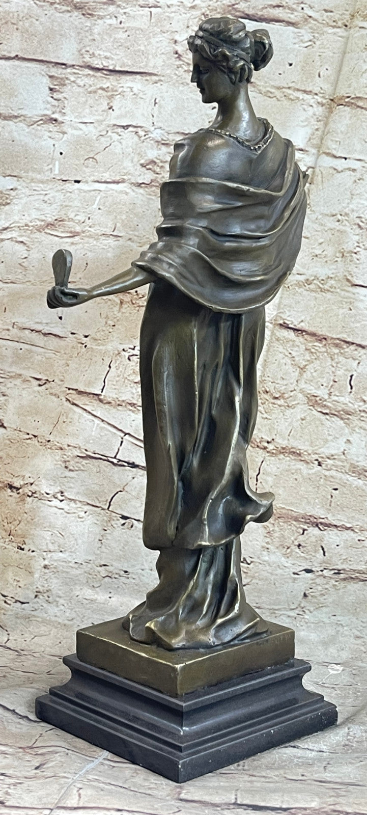 Genuine Real Bronze Art Deco Victorian woman Lady Female Sculpture Figurine Figure
