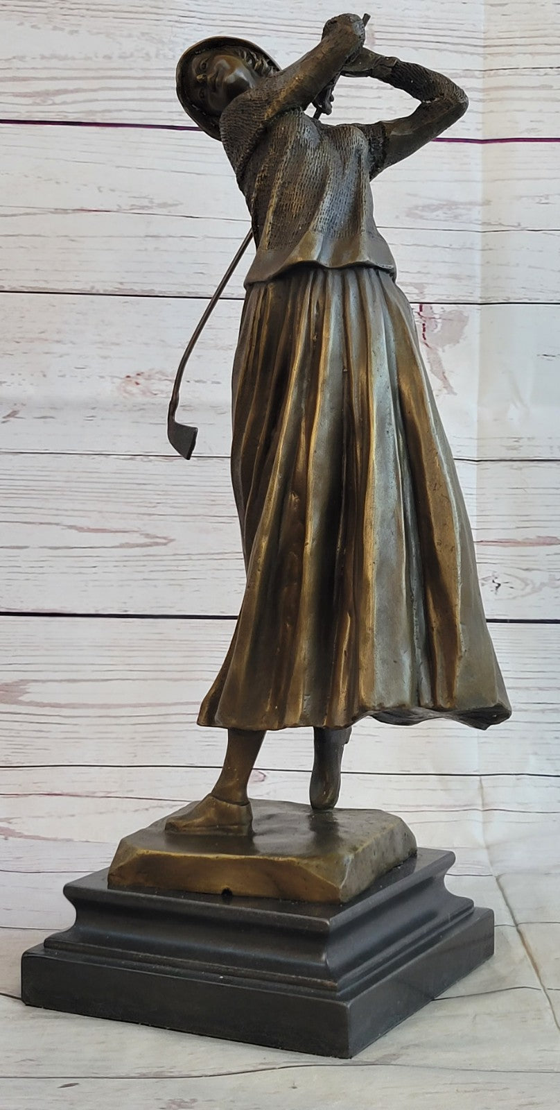 Real Female Golfer Golf Sport Bronze Statue Sculpture Figurine Figure Sale