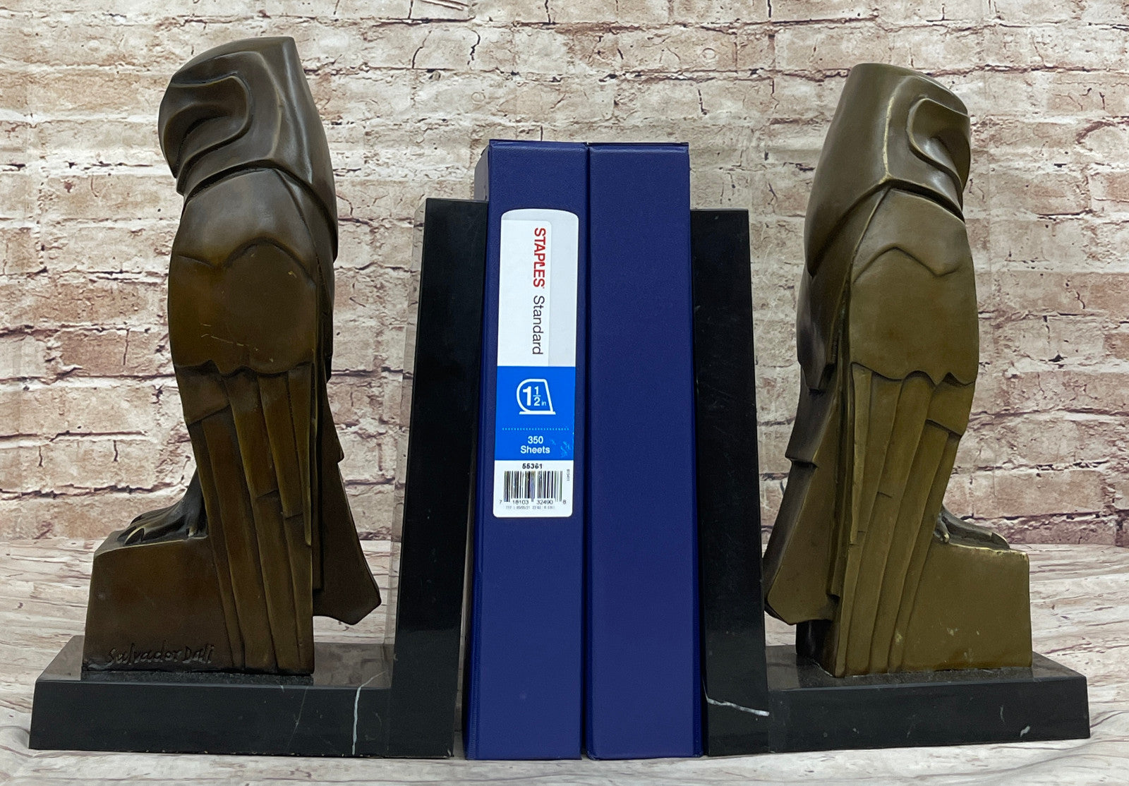 Collector Edition Owl Book Ends Bronze Sculpture by Dali Handcrafted Art
