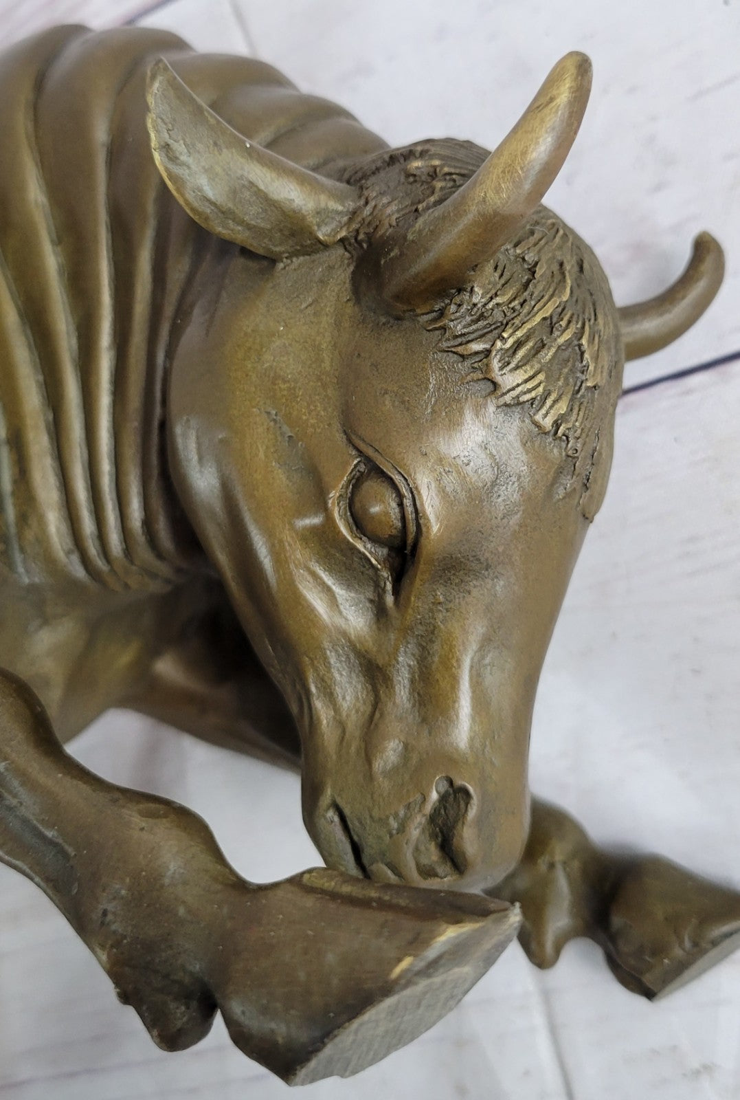 Handcrafted bronze sculpture SALE Decor Base Spanish Bull Male Milo Signed