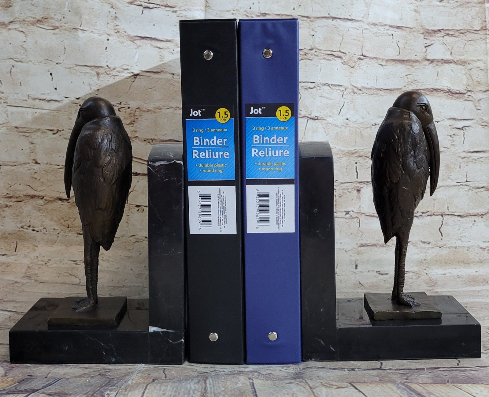 Art Deco Genuine bronze Sitting Birds bookend by Salvador Dali France Decor Gift