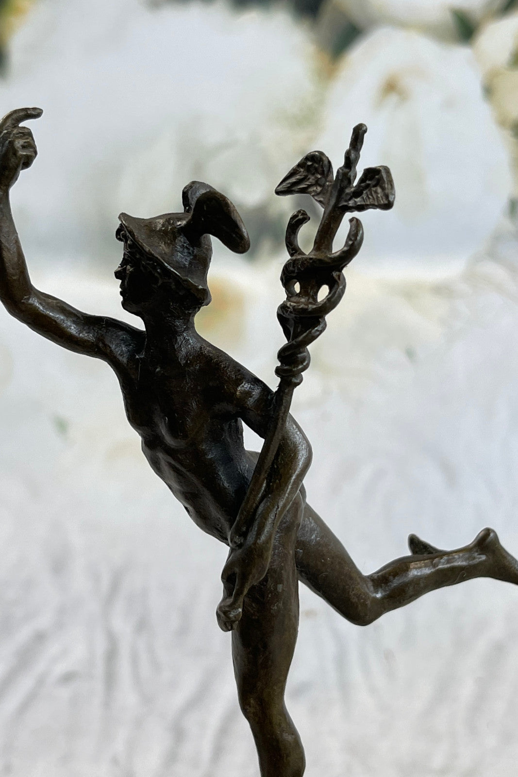 Flying Mercury, classical male nude, finest USA bronze casting Sculpture Figure