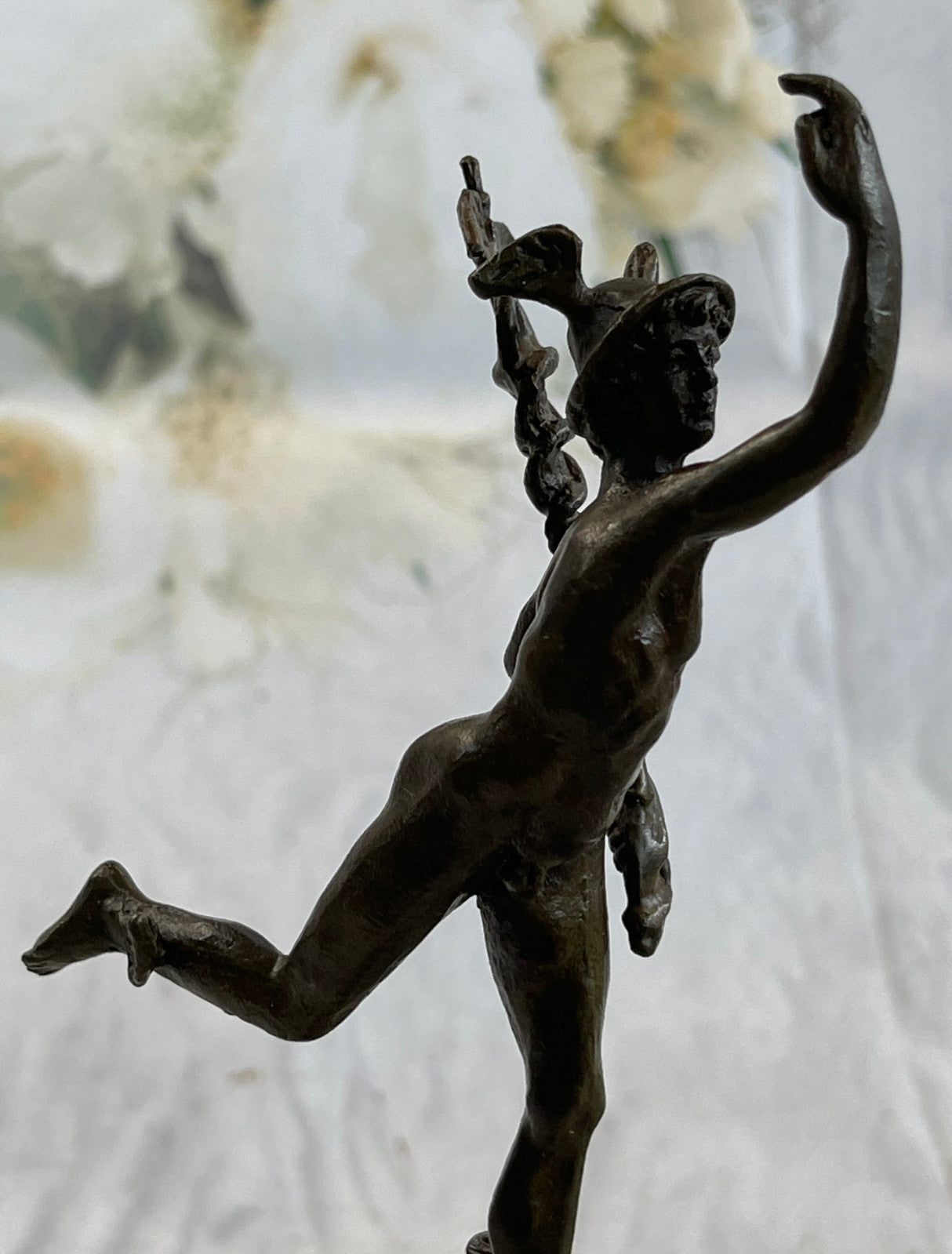 Flying Mercury, classical male nude, finest USA bronze casting Sculpture Figure