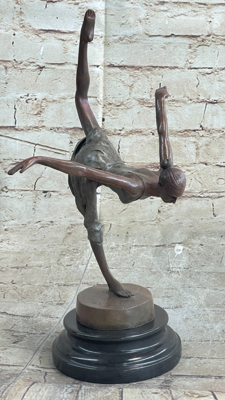 Bronze Sculpture by Italian Artist Aldo Vitaleh Dancer Ballerina Home Office