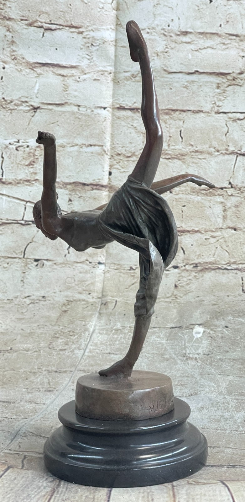 Bronze Sculpture by Italian Artist Aldo Vitaleh Dancer Ballerina Home Office
