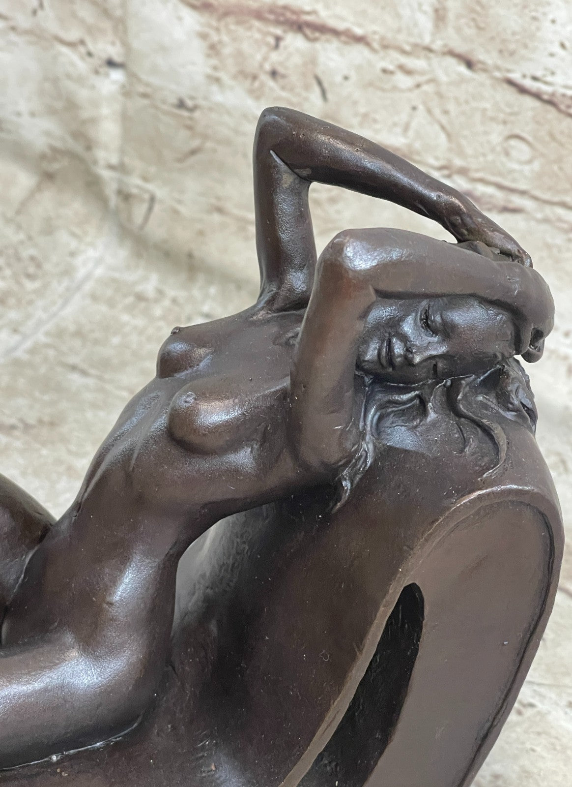 Thumb SIGNED DECO BRONZE SCULPTURE CUBISM NUDE GIRL ABSTRACT MODERN ART STATUE
