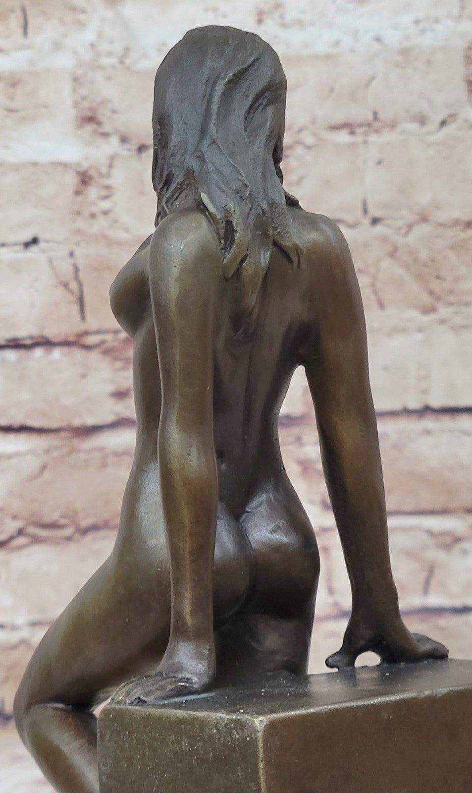 Handcrafted bronze sculpture SALE Hot Deco Art Erotic Girl Nude Original Signed