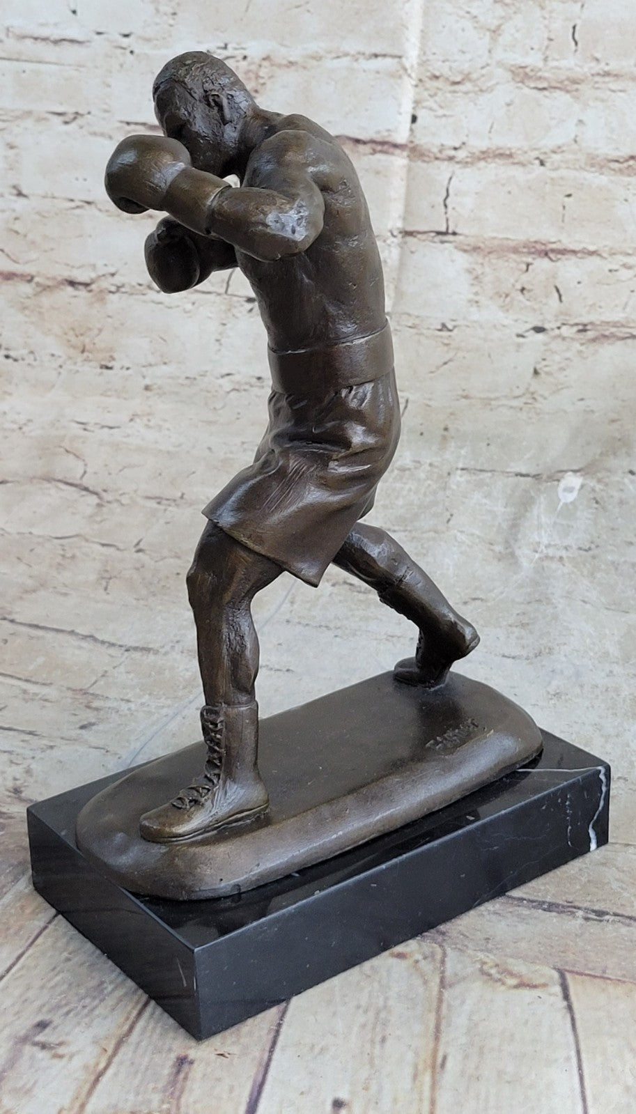 Handcrafted bronze sculpture SALE Dec Base Marble Boxer Champ Boxing Tyson Mike